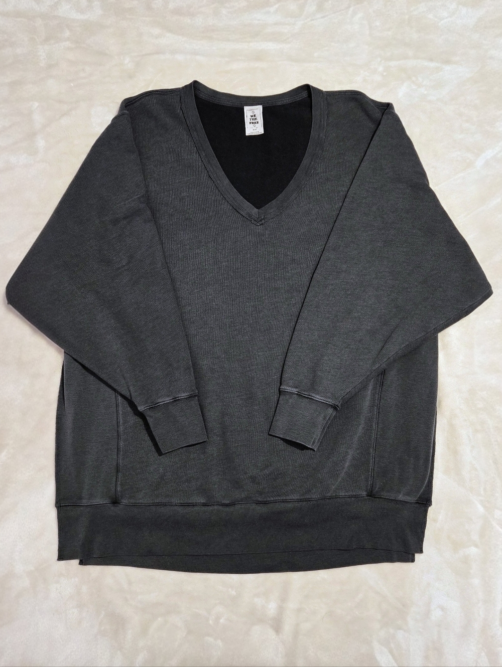 We The Free Women's Charcoal Gray V-Neck Sweatshirt